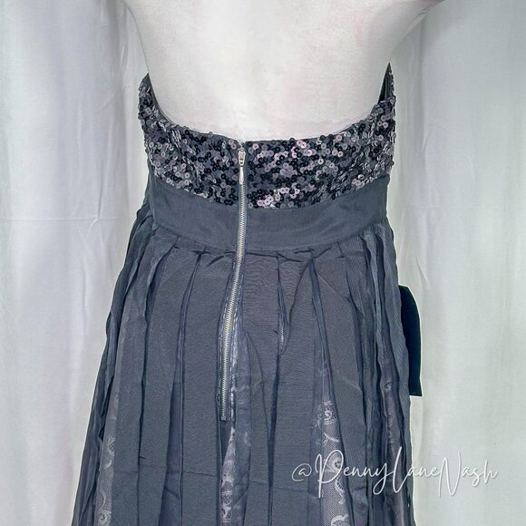 NWT Bebe Aubree Sequined Halter Mini Dress Black - Picture 11 of 12